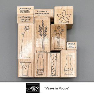 12 Stampin Up "Vases in Vogue" Stamps – Floral, Thank-you, Flower, Nature